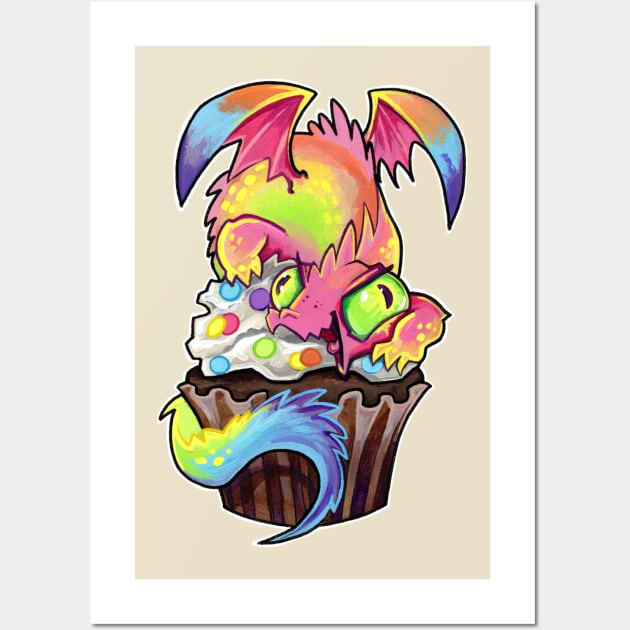 Cupcake dragon pastel sir hissalot Wall Art by BiancaRomanStumpff